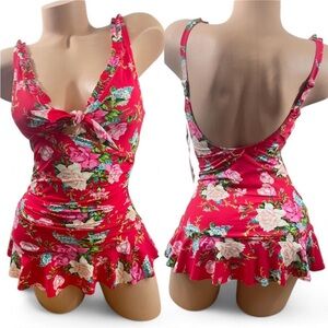 Floral Red Swimsuit